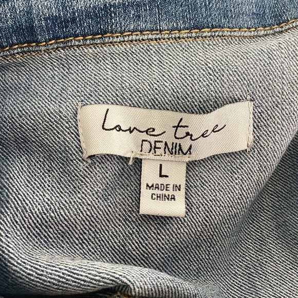 90’s Y2K Love Tree sleeveless button up front collared denim dress. Size Large - Picture 6 of 9